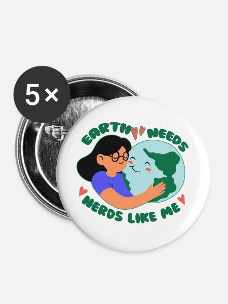 Ökologe Ökologie - Buttons groß 56 mm (5er Pack) - Weiß