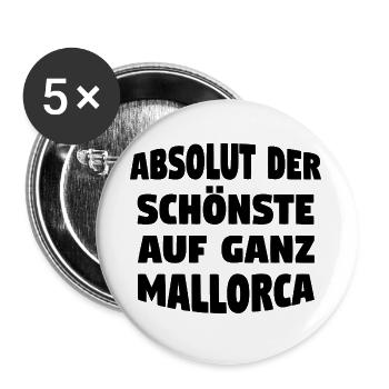 Der schönste auf Mallorca - Buttons groß 56 mm (5er Pack) - Weiß - Vorne