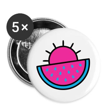 Watermelon Sun 90s Pop Art - Buttons large 2.2''/56 mm (5-pack) - white - Front