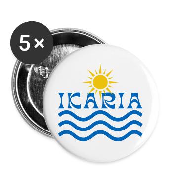 Ikaria Sun & Waves - Buttons large 2.2''/56 mm (5-pack) - white - Front
