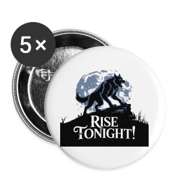 Lone Wolf Rise Tonight Moon Graphic - Buttons large 2.2''/56 mm (5-pack) - white - Front
