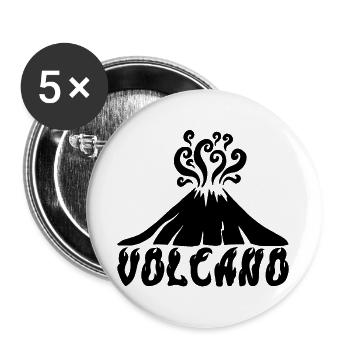 Schwarzer Vulkan - Buttons groß 56 mm (5er Pack) - Weiß - Vorne