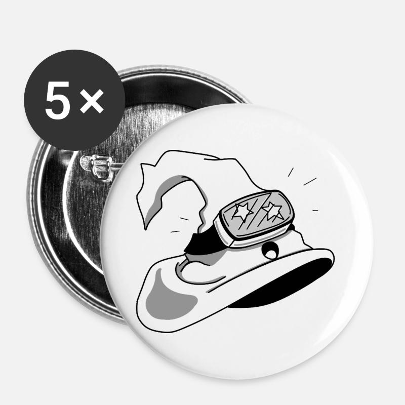 Future Hat - Buttons groß 56 mm (5er Pack) - Weiß