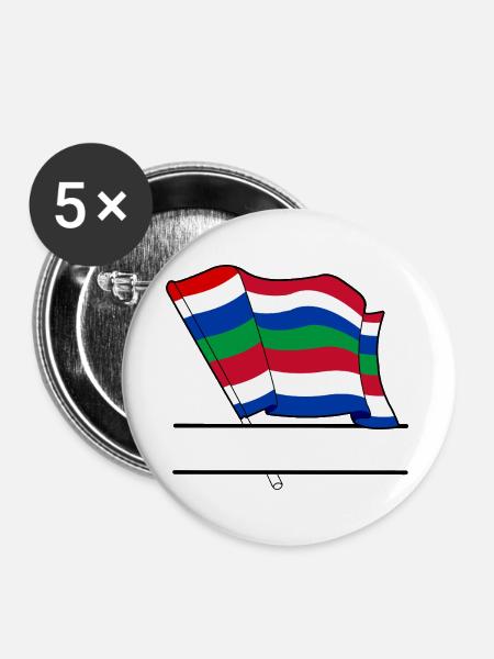 Schier-Flagge – Individuelles Inseldesign - Buttons groß 56 mm (5er Pack) - Weiß