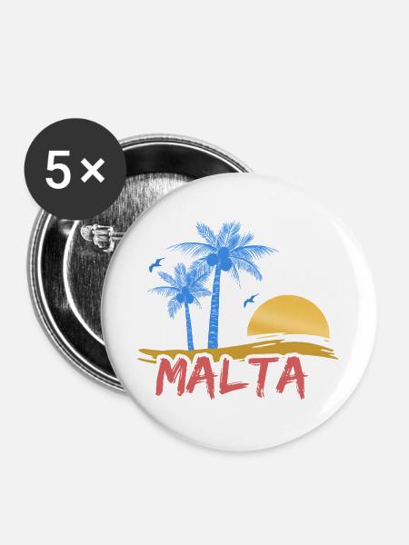 Malta - Buttons groß 56 mm (5er Pack) - Weiß