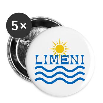 Lever de soleil de Limeni sur les vagues bleues - Lot de 5 grands badges (56 mm) - blanc - Devant