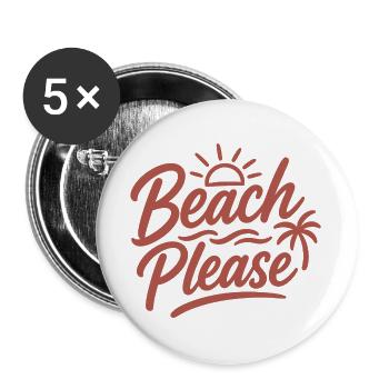 Beach Please Sunset Palm - Buttons large 2.2''/56 mm (5-pack) - white - Front