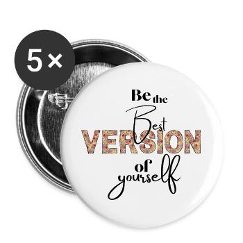 Version Florale Typo - Buttons large 2.2''/56 mm (5-pack) - white - Front