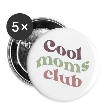 Cool Moms Club Retro-Typografie - Buttons groß 56 mm (5er Pack) - Weiß - Vorne