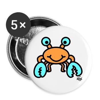Cancer grand - Lot de 5 grands badges (56 mm) - blanc - Devant