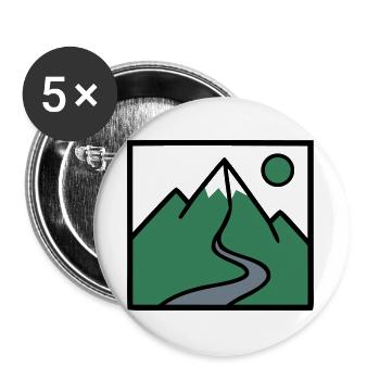 Mountain Landscape Hiking Hiking Mountaineers - Buttons large 2.2''/56 mm (5-pack) - white - Front