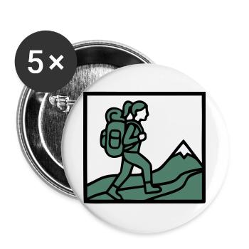 Hiker Backpack Mountains Hiking Women Wanderlust - Buttons large 2.2''/56 mm (5-pack) - white - Front