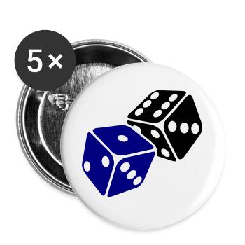 Blue Cube Minimal Design - Buttons large 2.2''/56 mm (5-pack) - white - Front