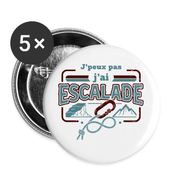 J'peux pas j'ai Escalade - Lot de 5 grands badges (56 mm) - blanc - Devant