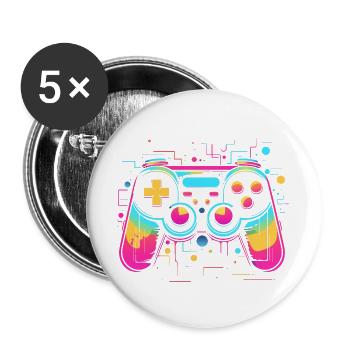 Game Controller Retrowave Look - Buttons groß 56 mm (5er Pack) - Weiß - Vorne