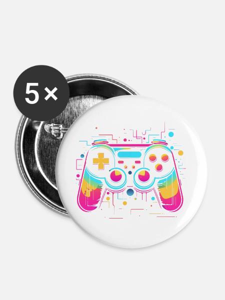 Game Controller Retrowave Look - Buttons groß 56 mm (5er Pack) - Weiß