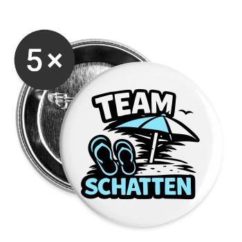 Strand Schatten FlipFlop Logo - Buttons groß 56 mm (5er Pack) - Weiß - Vorne