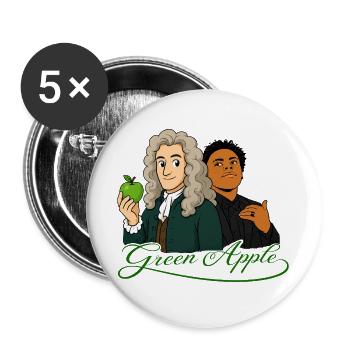 GREEN APPLE GREEN - Buttons groß 56 mm (5er Pack) - Weiß - Vorne