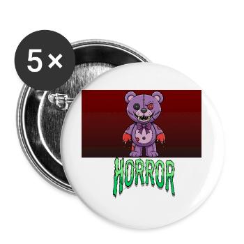 Teddy bear from the horror movie - Buttons large 2.2''/56 mm (5-pack) - white - Front
