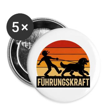 Berner Sennenhund Führungskraft Hundehalter Humor - Buttons groß 56 mm (5er Pack) - Weiß - Vorne