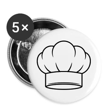 Chef Hat Vector Icon Design - Buttons large 2.2''/56 mm (5-pack) - white - Front