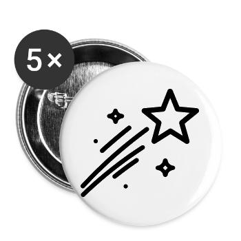shooting star - Buttons large 2.2''/56 mm (5-pack) - white - Front