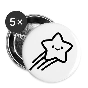 Sternschnuppe - Buttons groß 56 mm (5er Pack) - Weiß - Vorne