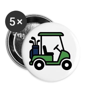 Golfcart Golfauto Golfsport Golfclub Herren - Buttons groß 56 mm (5er Pack) - Weiß - Vorne