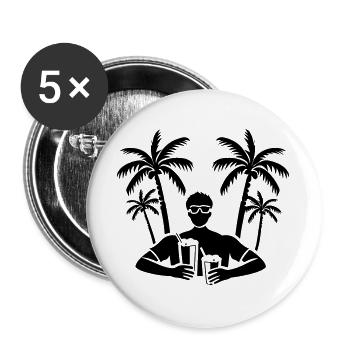 Booze Holiday Party Palm Trees - Buttons large 2.2''/56 mm (5-pack) - white - Front