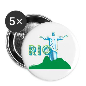 Love Rio - Lot de 5 grands badges (56 mm) - blanc - Devant