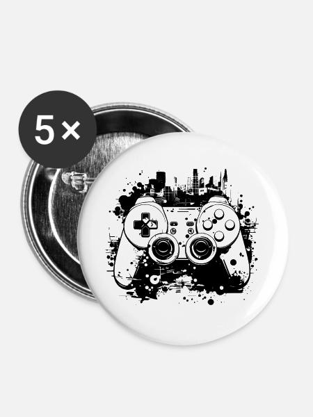 Videospiele - Buttons groß 56 mm (5er Pack) - Weiß