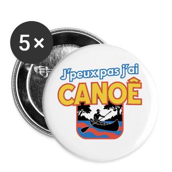 J’peux pas j’ai CANOË Logo - Lot de 5 grands badges (56 mm) - blanc - Devant