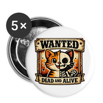 Hunted Furry Friend: Dead & Alive - Buttons large 2.2''/56 mm (5-pack) - white - Front