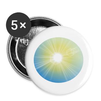 Rayons de soleil en cercle - Lot de 5 grands badges (56 mm) - blanc - Devant