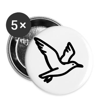 Seagull - Buttons large 2.2''/56 mm (5-pack) - white - Front
