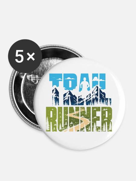 Trailrunner - Buttons groß 56 mm (5er Pack) - Weiß