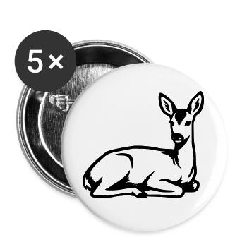 Deer Silhouette Hunter Hunting Club Forester Forest - Buttons large 2.2''/56 mm (5-pack) - white - Front