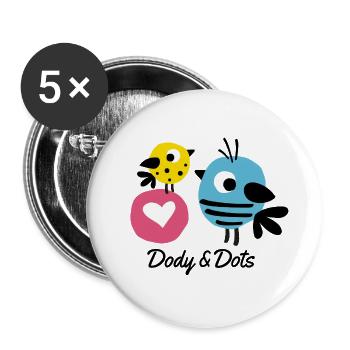 Dody und Dots- Mycolourdots - Buttons groß 56 mm (5er Pack) - Weiß - Vorne