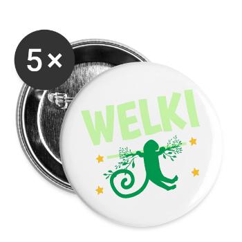 Welki der Affe - Buttons groß 56 mm (5er Pack) - Weiß - Vorne