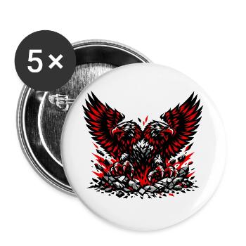 Albanie chemise drapeau aigle vacances balkanique cadeau - Lot de 5 grands badges (56 mm) - blanc - Devant