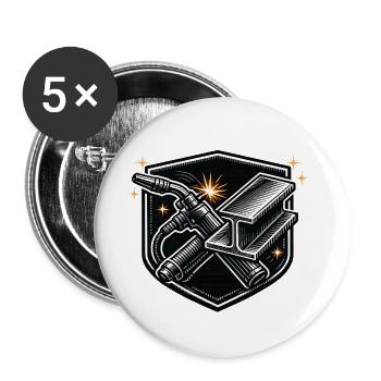 Soudeur Sparks Metal Industry Work Pride - Lot de 5 grands badges (56 mm) - blanc - Devant