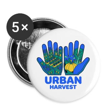 Urban Harvest Hands City Garden - Buttons large 2.2''/56 mm (5-pack) - white - Front