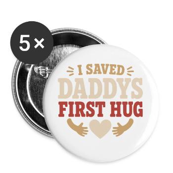 Bienvenue à la maison, Papa Retour militaire - Lot de 5 grands badges (56 mm) - blanc - Devant