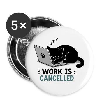 Cat break on the laptop - Buttons large 2.2''/56 mm (5-pack) - white - Front