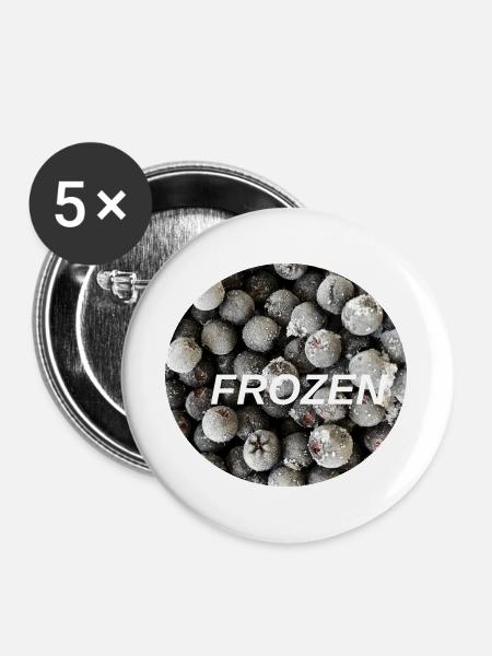 Gefrorene Beere + Superfood - Buttons groß 56 mm (5er Pack) - Weiß