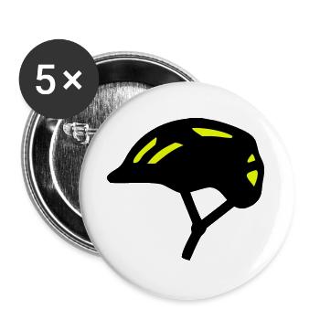 Silhouette du casque de vélo - Lot de 5 grands badges (56 mm) - blanc - Devant