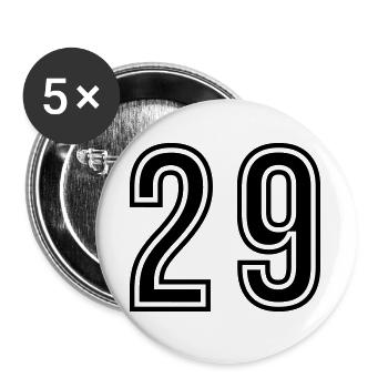 29 Symbole numérique - Lot de 5 grands badges (56 mm) - blanc - Devant