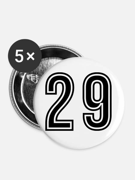 29 Zahl symbol - Buttons groß 56 mm (5er Pack) - Weiß