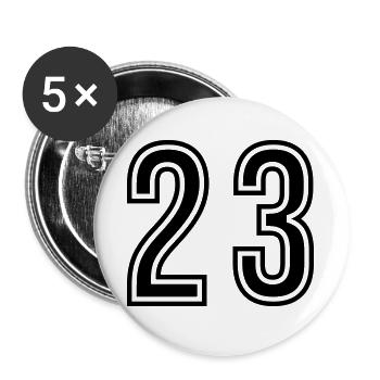 Symbole du chiffre 23 - Lot de 5 grands badges (56 mm) - blanc - Devant