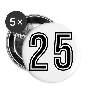 25 Symbole numérique - Lot de 5 grands badges (56 mm) - blanc - Devant